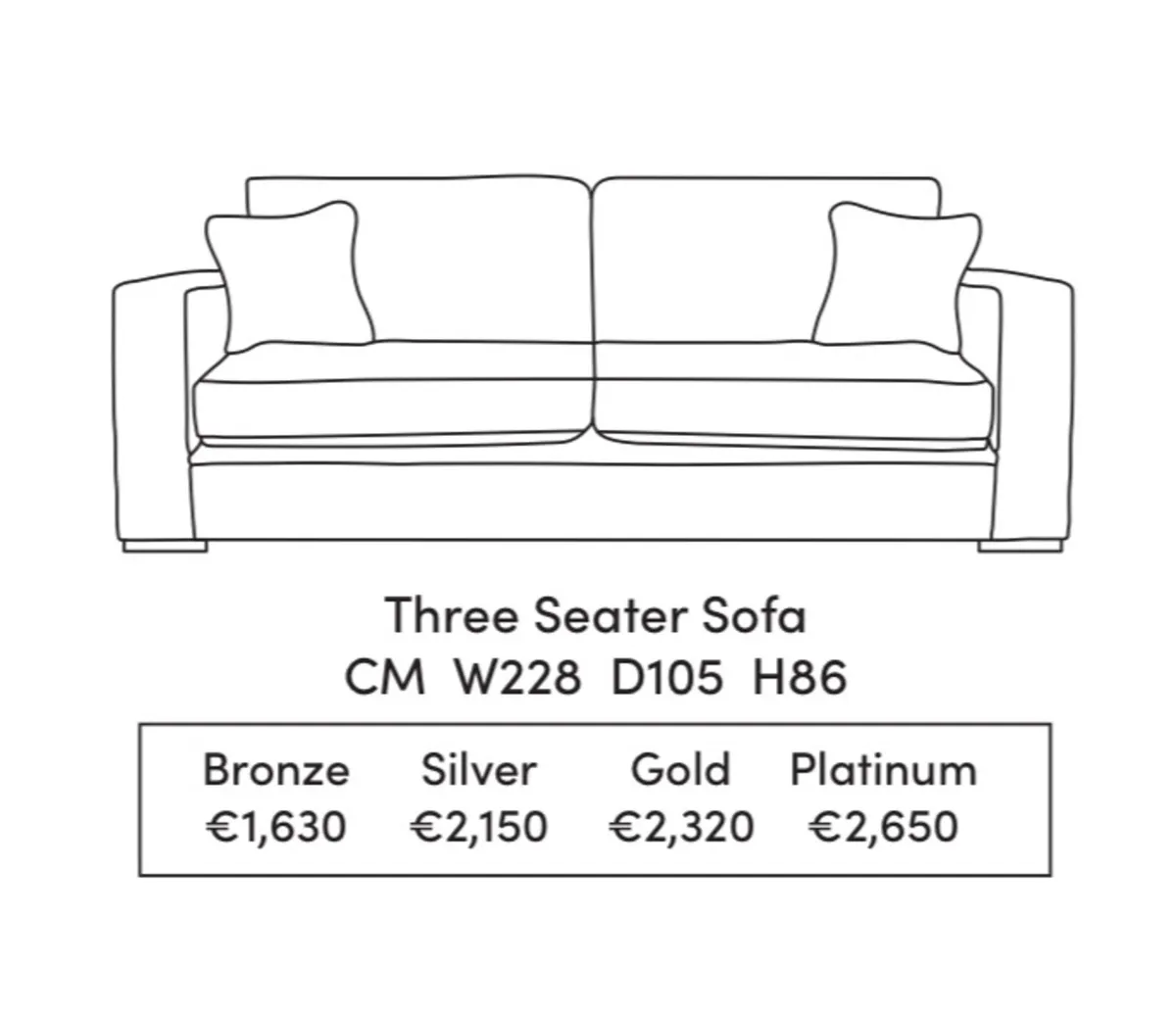 Finline Furniture Collins 3-Seater Sofa - Image 4