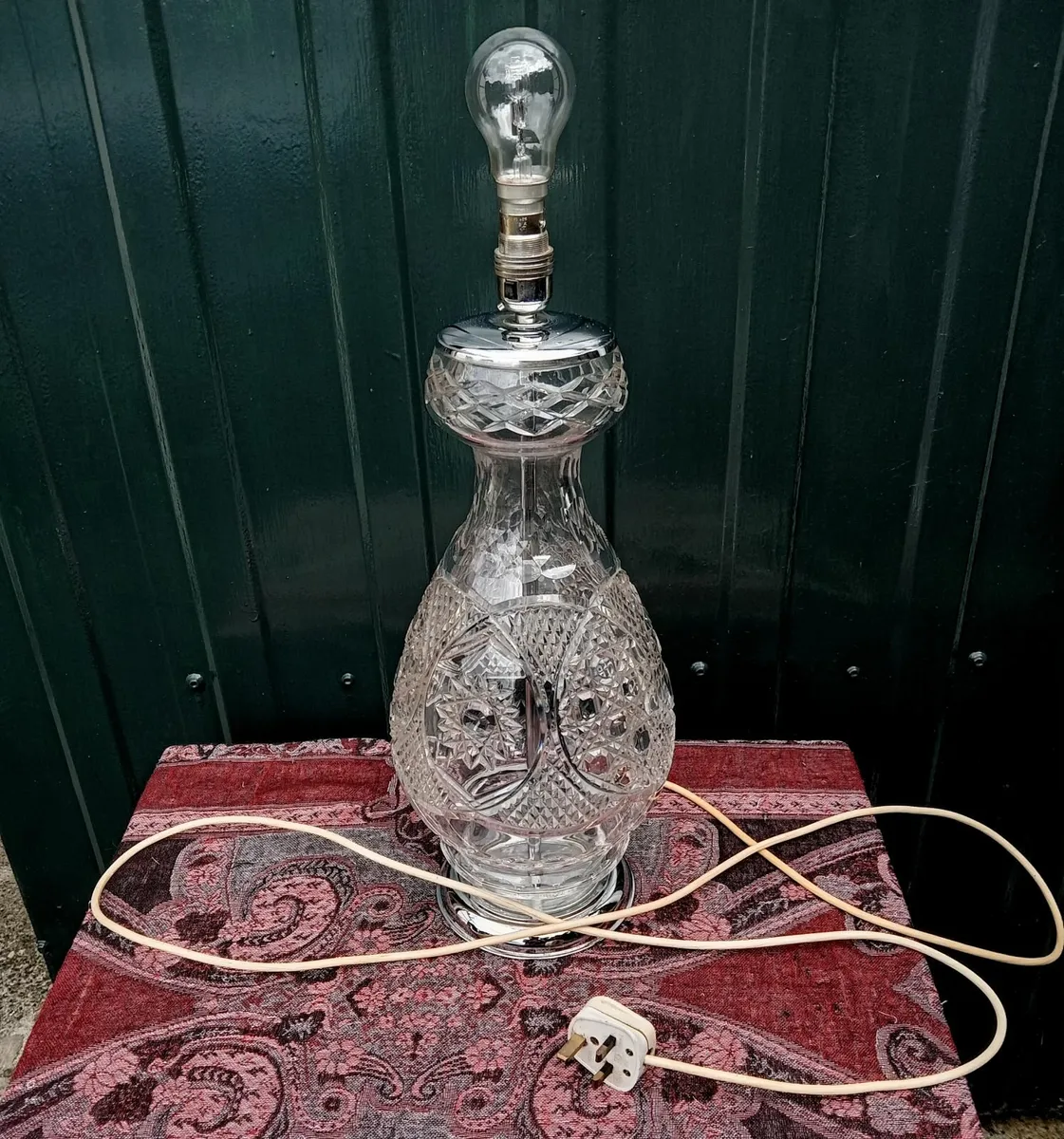 Vintage Cavan Crystal Large Lamp. - Image 1