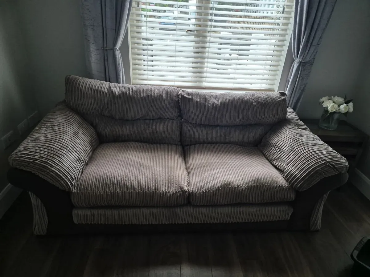 3 & 2 seater cream/brown - Image 3