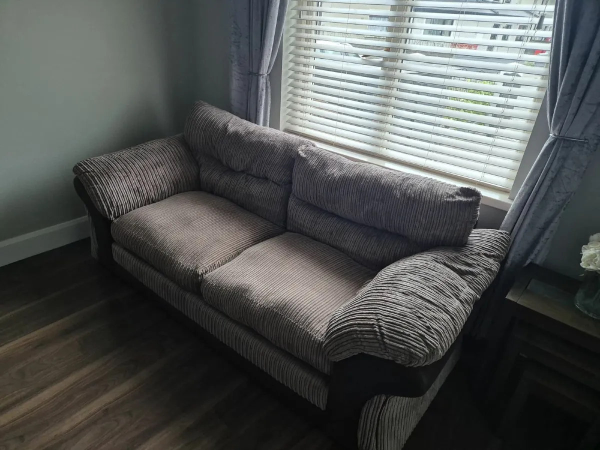 3 & 2 seater cream/brown - Image 4