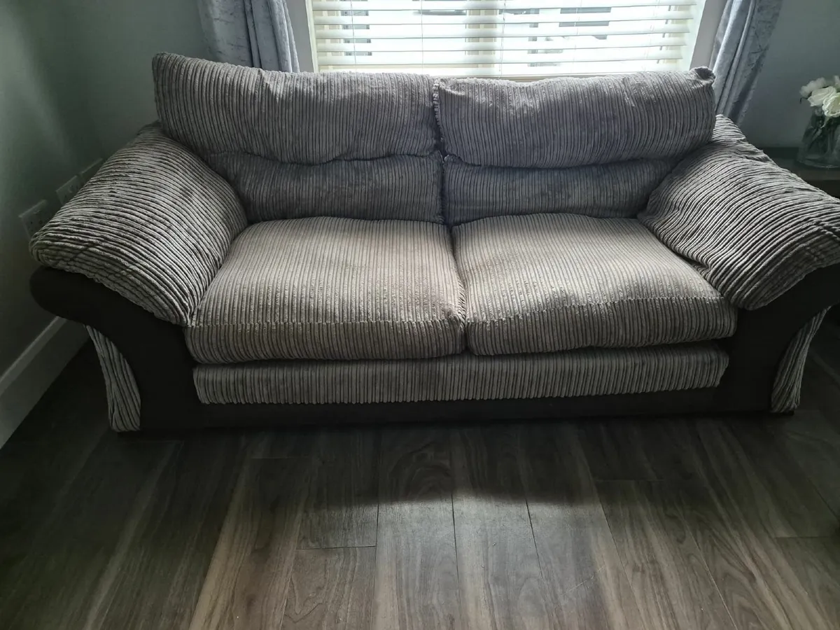 3 & 2 seater cream/brown - Image 1
