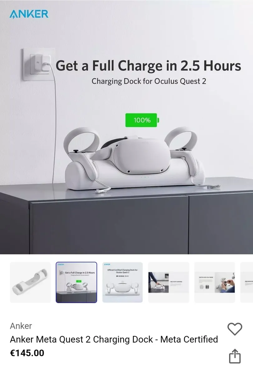 Anker Meta Quest 2 Charging Dock - Meta Certified - Image 1