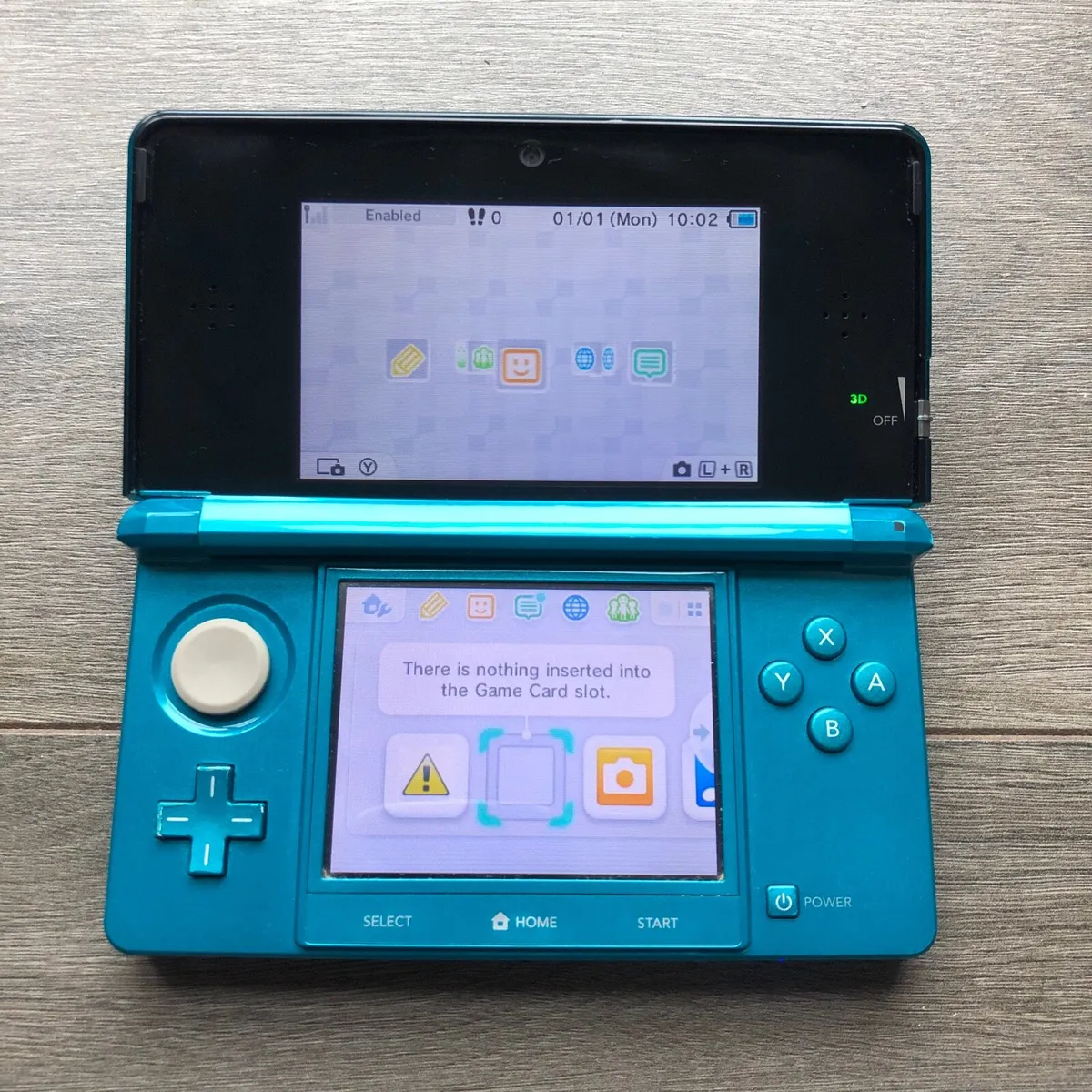 Nintendo 3DS Aqua Blue with SD Charger stylus PAL - Image 1