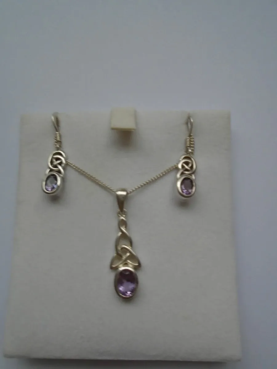 Amethyst,Silver jewellery, Necklace,Earrings, - Image 1