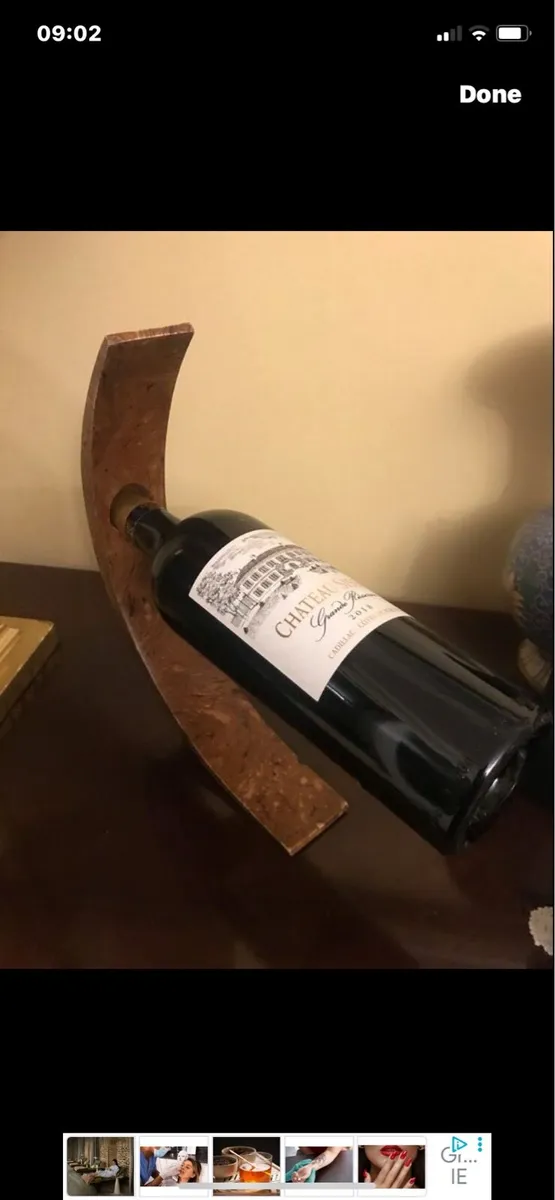 Olive Wood Wine Bottle Stand - Image 1