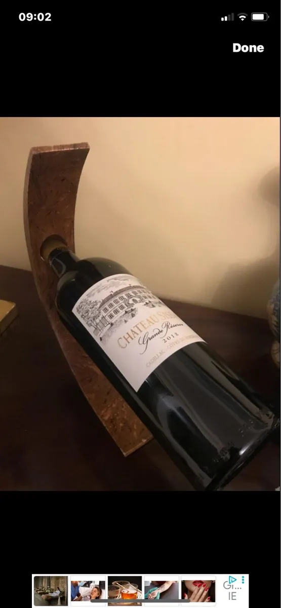 Olive Wood Wine Bottle Stand - Image 2