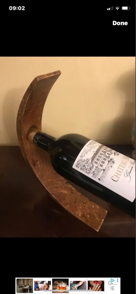 Olive Wood Wine Bottle Stand - Image 3