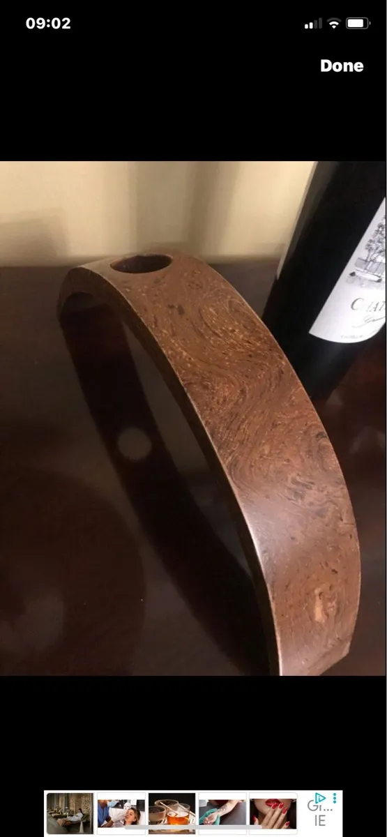 Olive Wood Wine Bottle Stand - Image 4