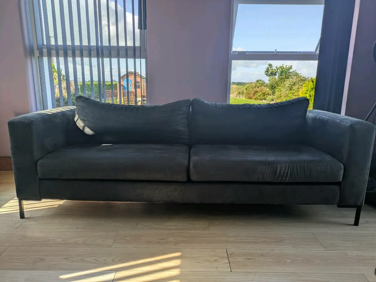 4 seater suede grey couch