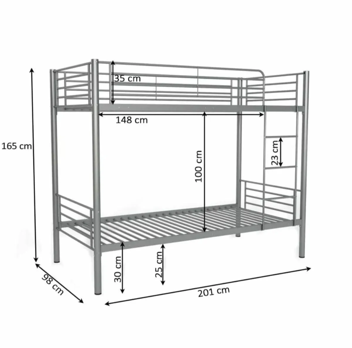 Space-Saving Single Bunk Bed with Ladder - Image 3