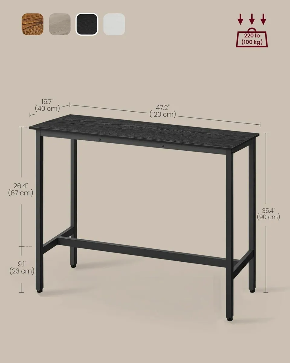 Bar Table Kitchen Pub Dining High Table40x120x90cm - Image 4