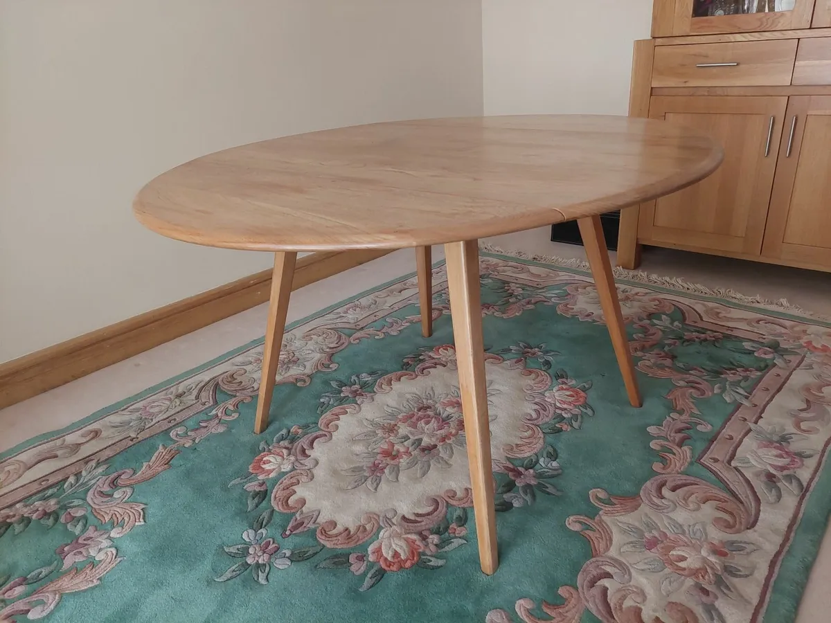 Ercol Drop Leaf Circular Dining Table - Image 1