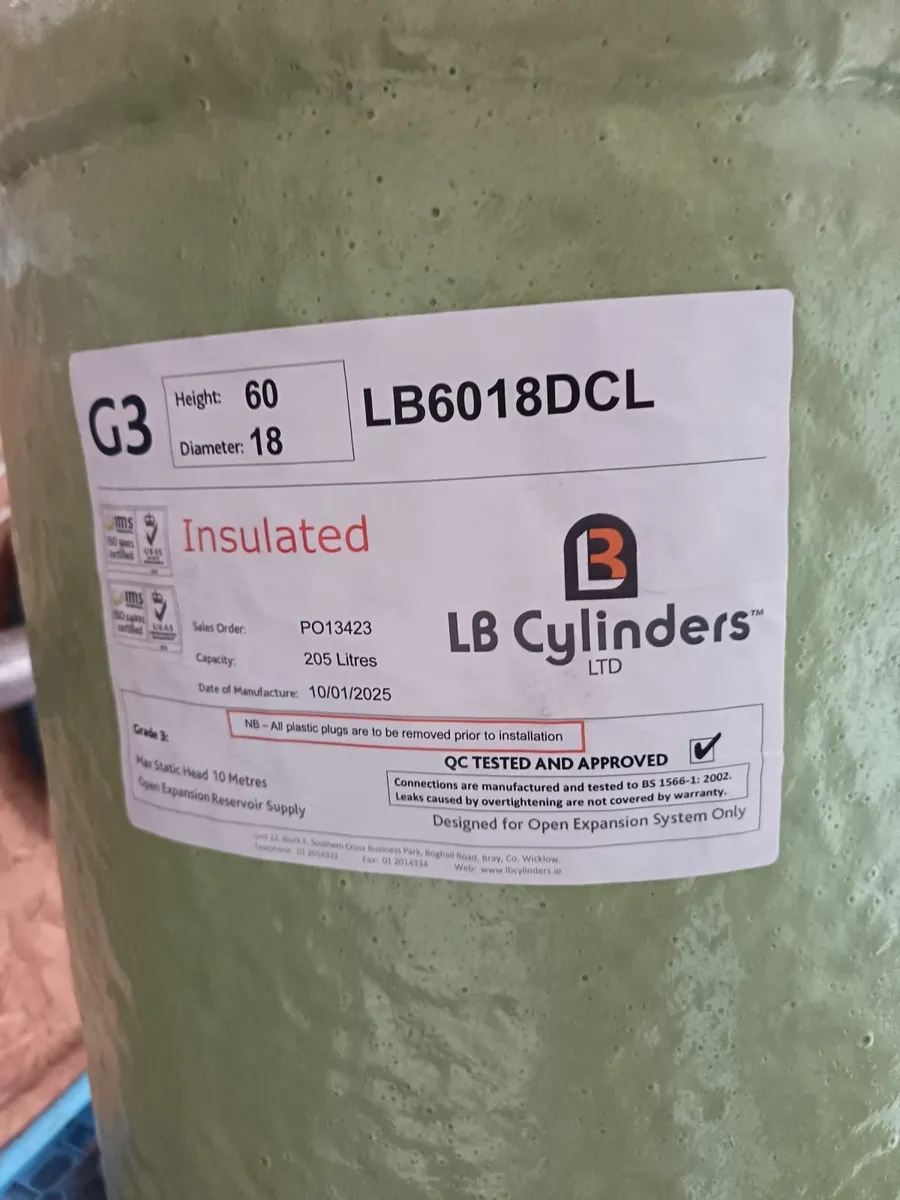 LB Cylinders insulated hot water cylinder - Image 1