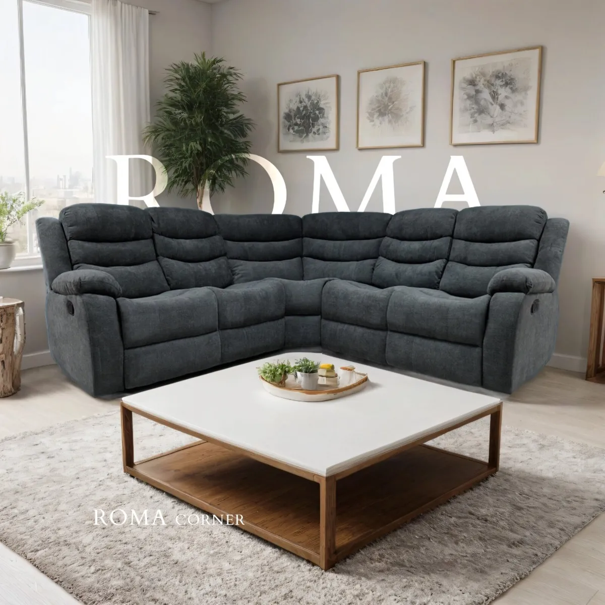 Recliner Fabric Sofas Corner 3/2 - Image 1