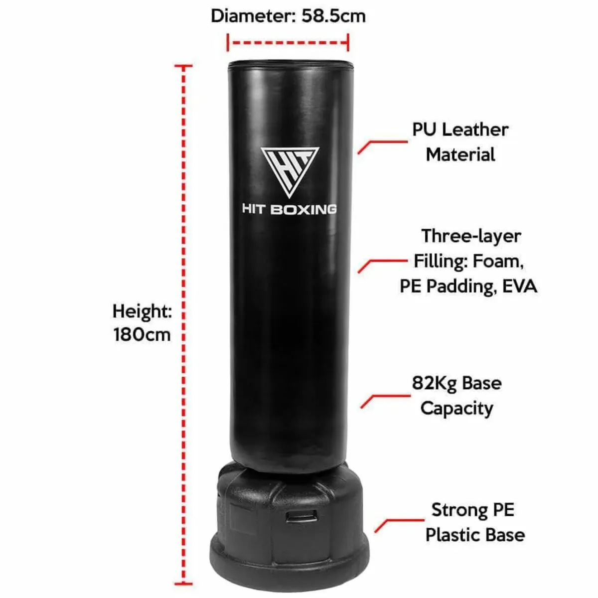 Free Standing Full Punch Bag 5.9ft | 82kg - Image 4
