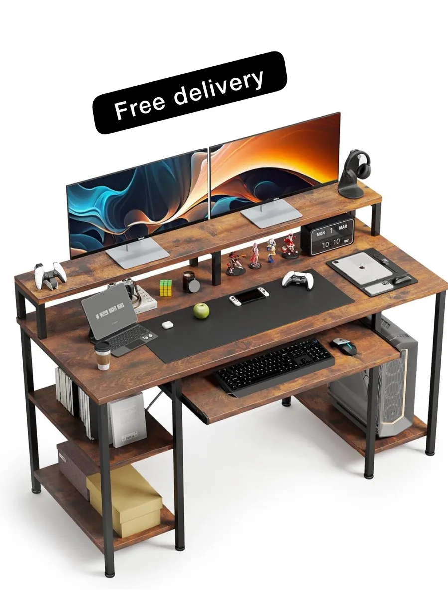 47" Computer Desk with Keyboard Tray, Home Office - Image 1