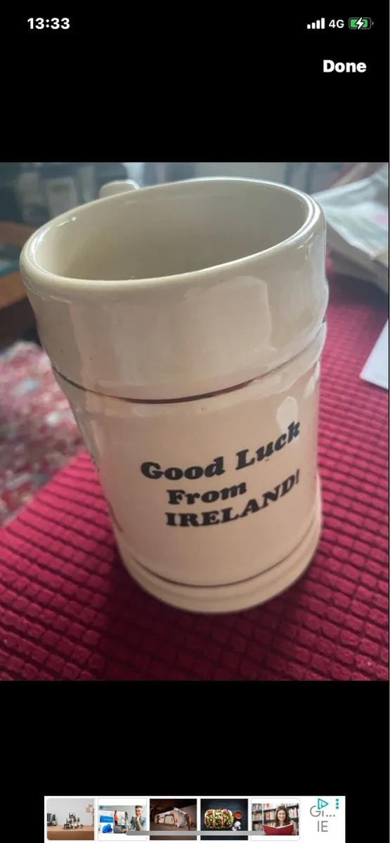 Good Luck From Ireland Ceramic Tankard - Image 2