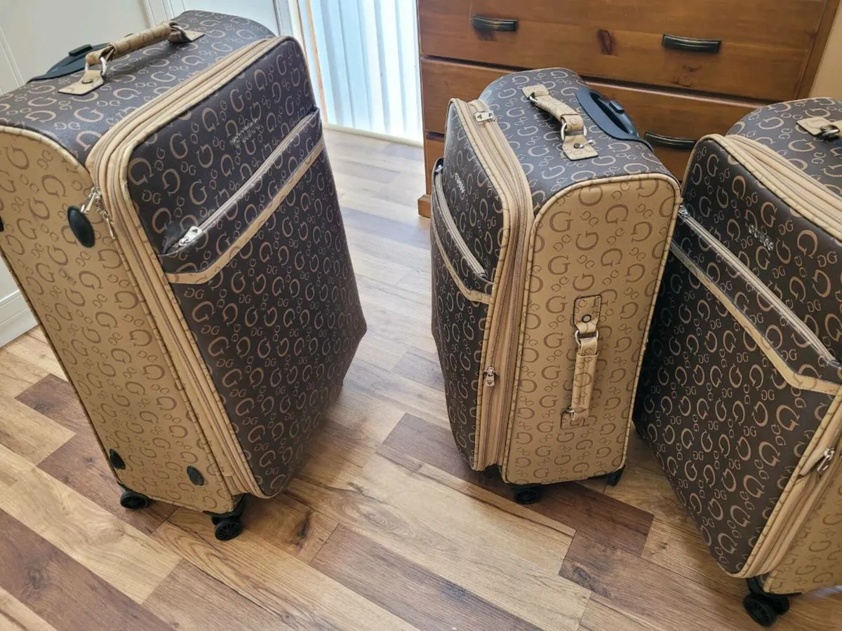 3  brand new designer guess suitcases - Image 2