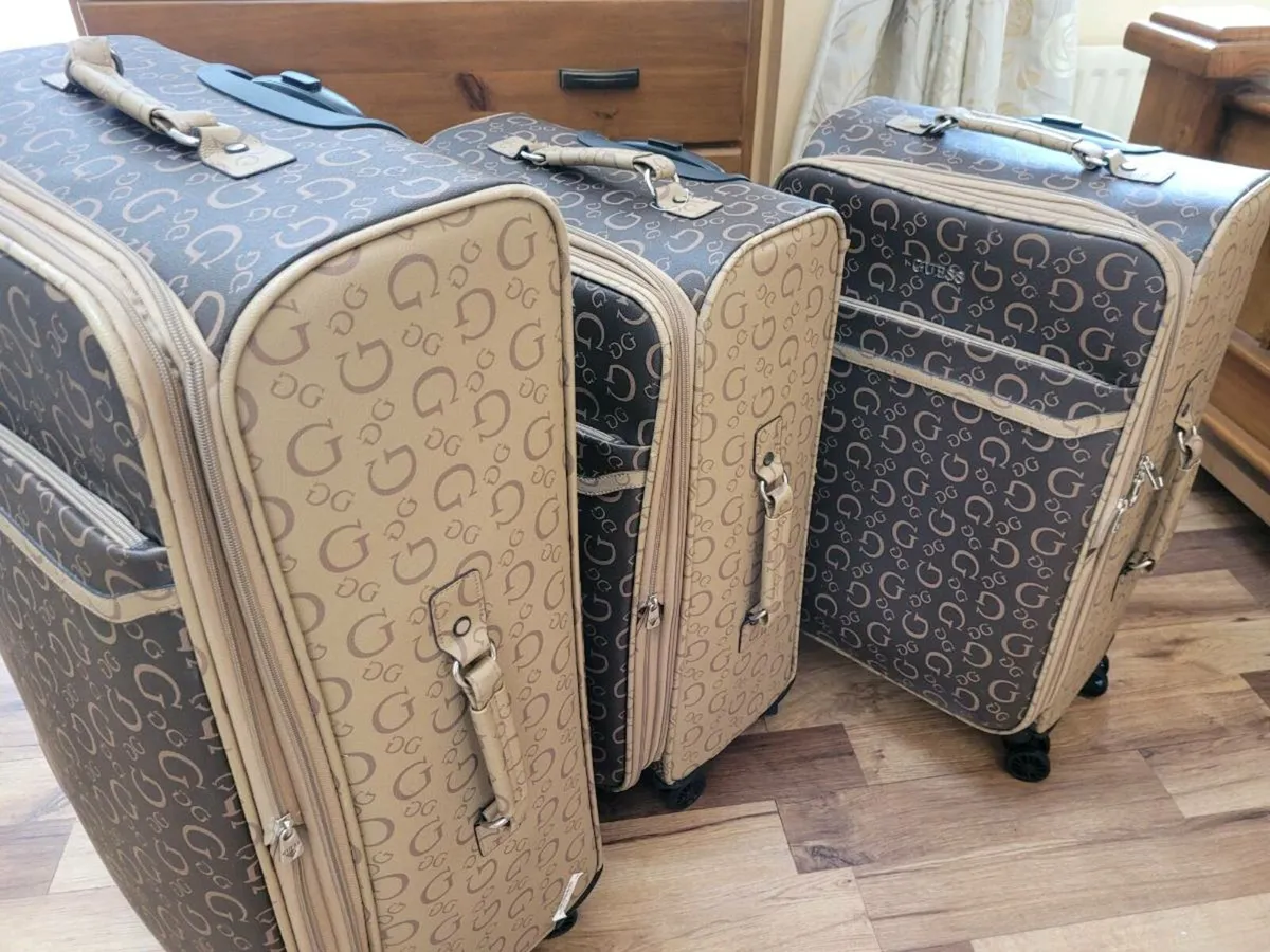 3  brand new designer guess suitcases - Image 3