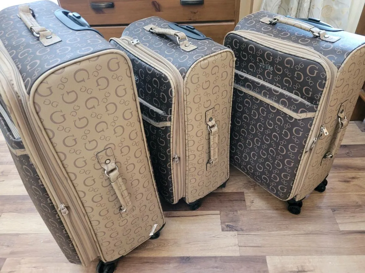 3  brand new designer guess suitcases - Image 4