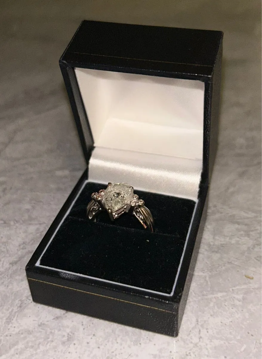 3 silver gemstone rings fit size J to L - Image 1