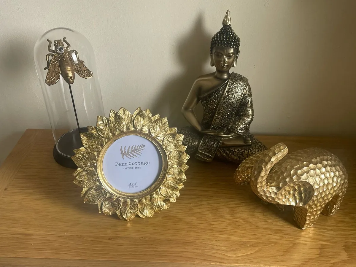 Gold decor ornament bundle