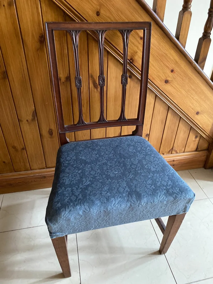 Early c20th Mahogony Chairs Pair + Matching Stool - Image 3
