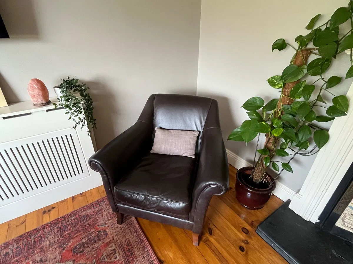 Laura Ashley Walden Leather Chair - Image 1