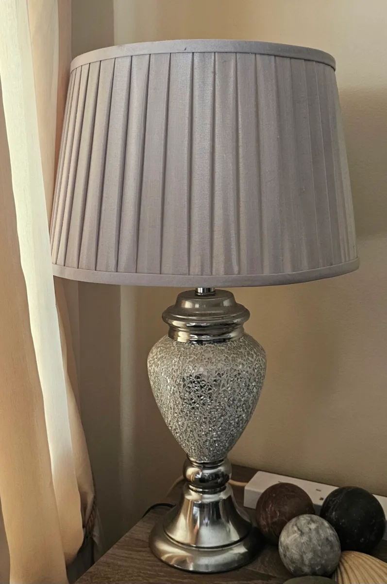 Elegant Chrome and Mosaic Glass Table Lamp Pick-up - Image 1