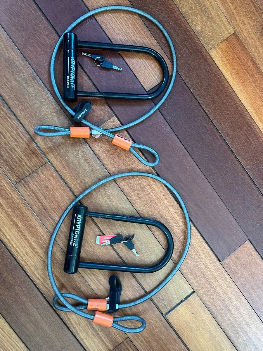 Bike locks, helmets, and saddle bag - Image 3