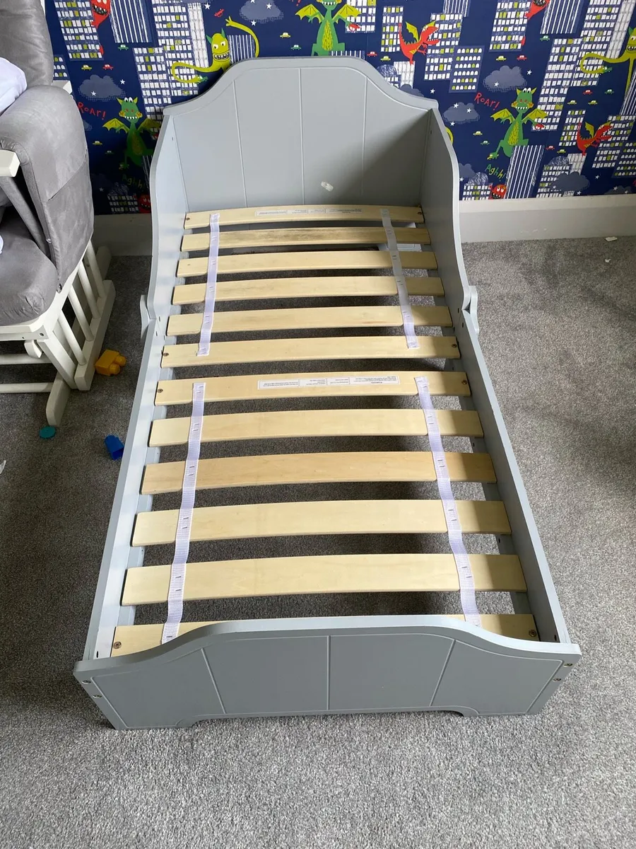 Nested Wooden Toddler Bed Grey - Image 2