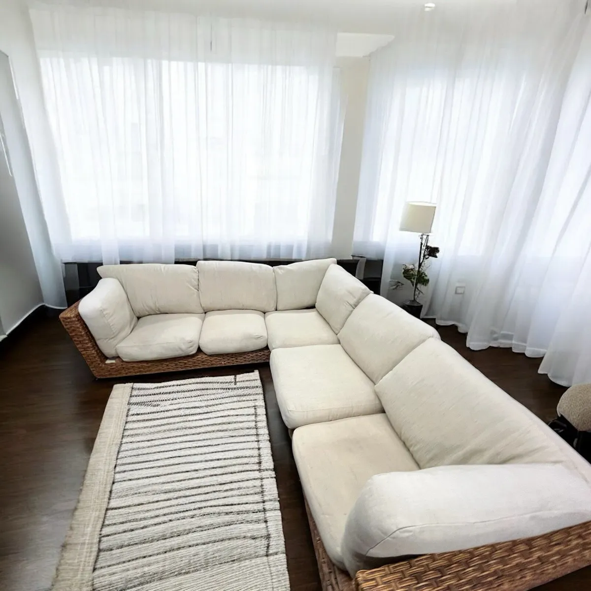 Large rattan garden sofa set l shaped delivery - Image 2