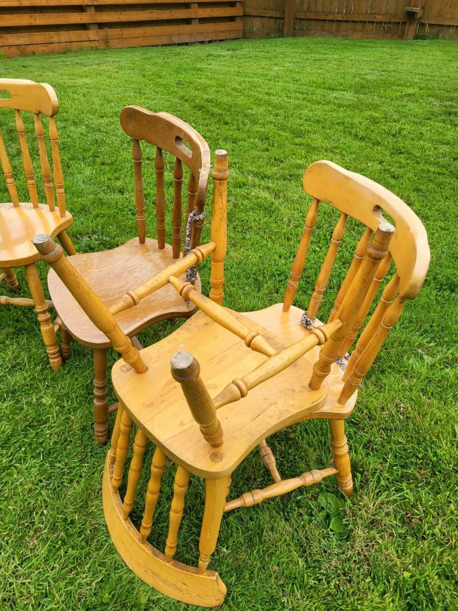 4 x old style Kitchen Chairs - Image 2