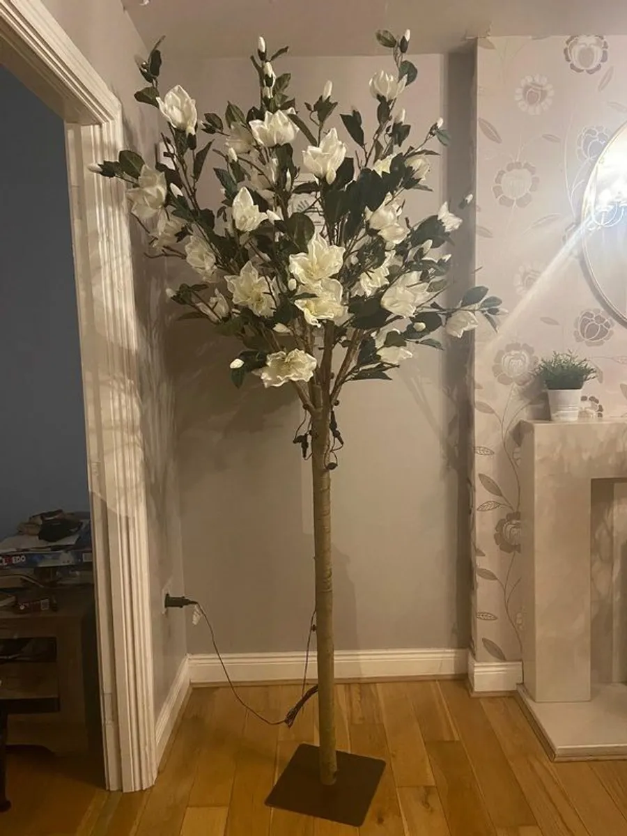 2.1m White Magnolia LED Tree - Image 1