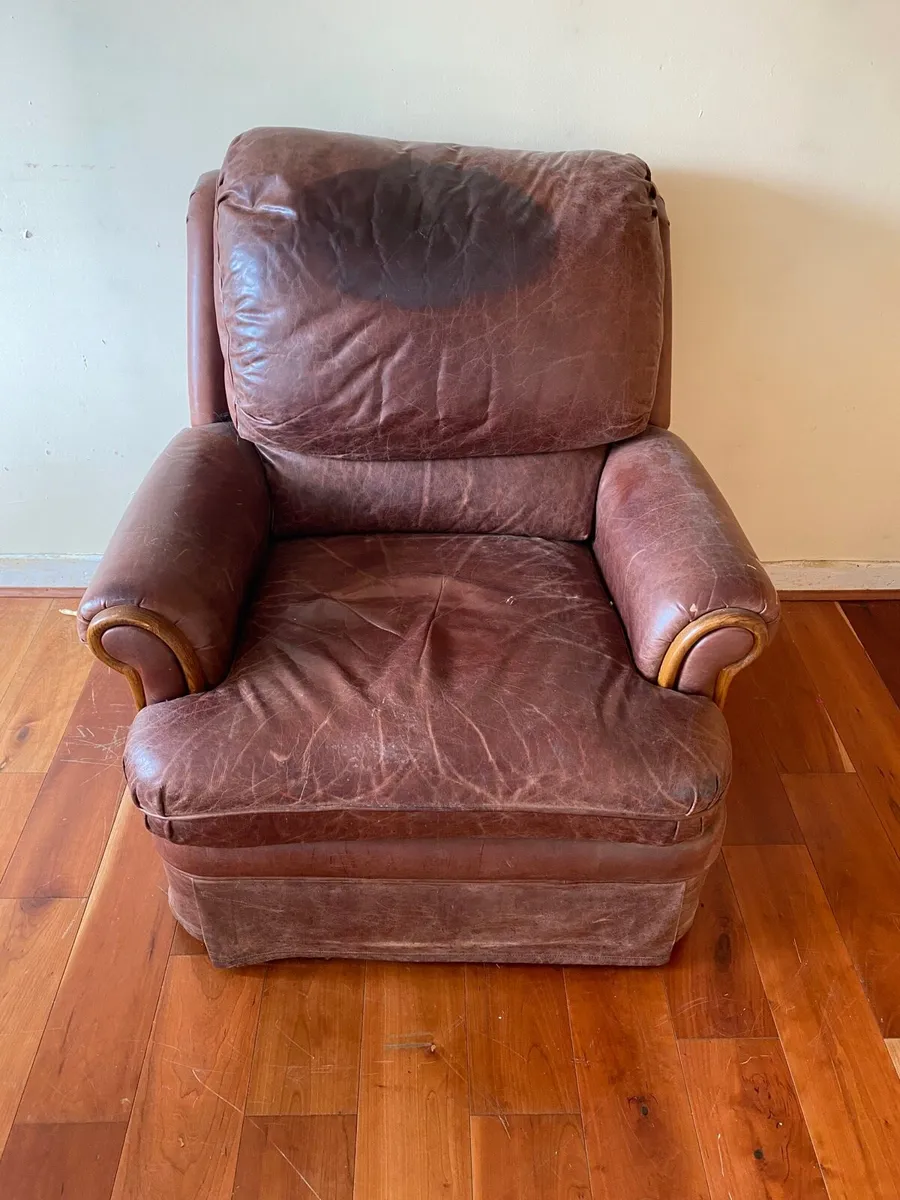 Leather recliner armchair - Image 1