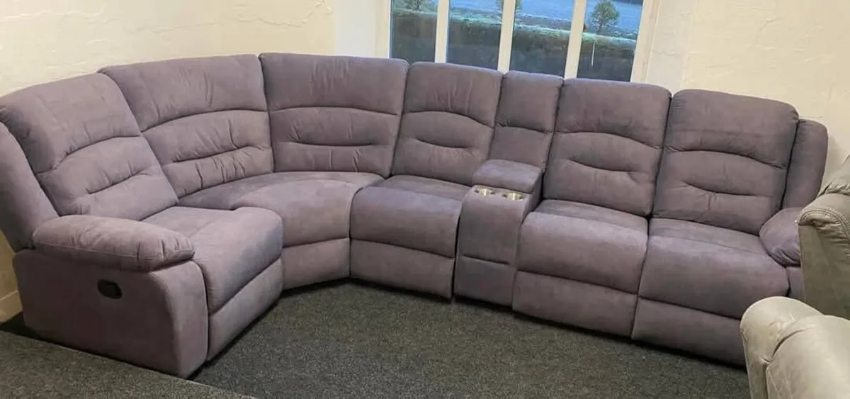 Grey Venice Fabric Corner Recliner Sofa - Image 4
