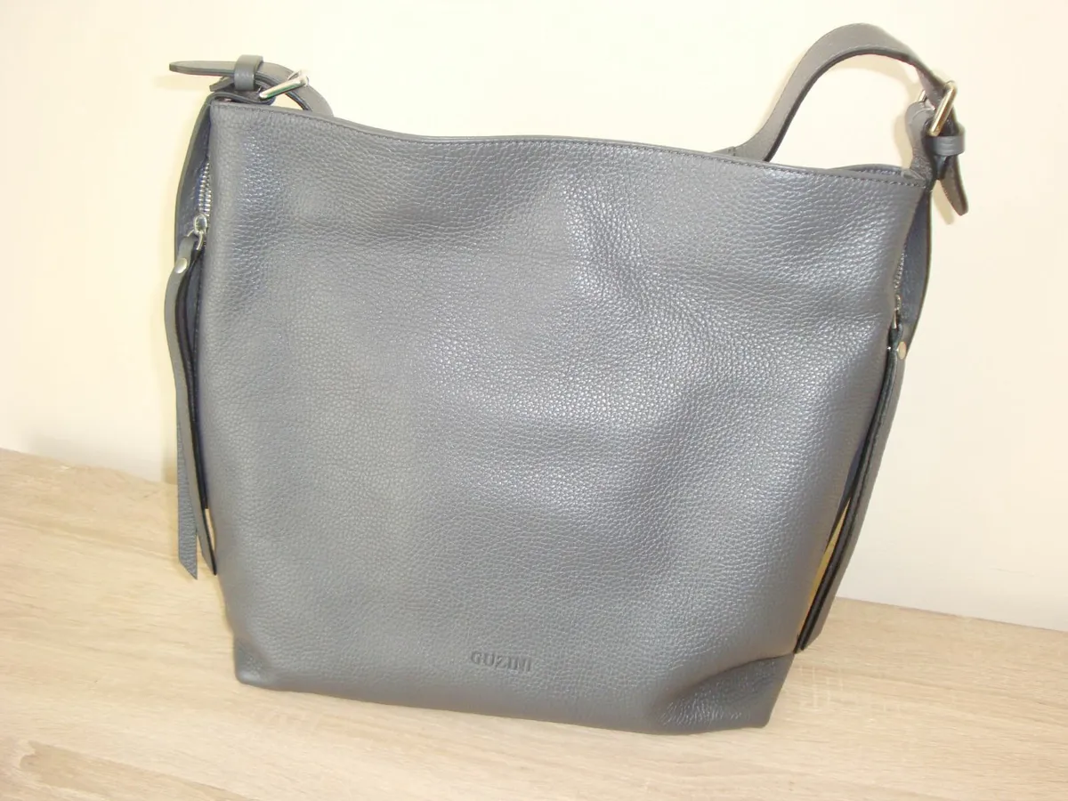 GUZINI grey leather sholder bag - Image 2