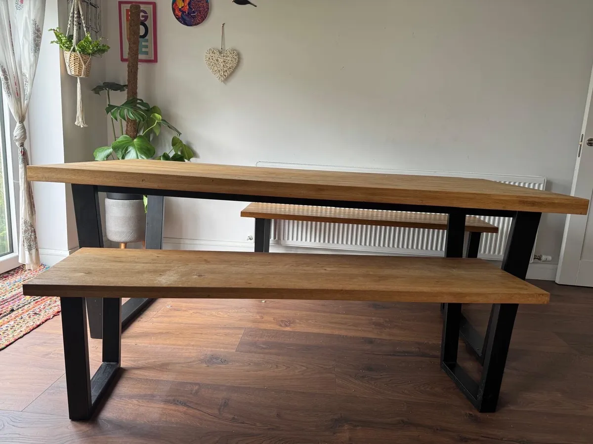 Dining table and benches - Image 2