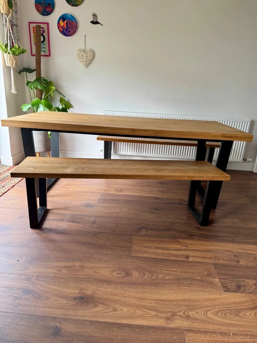 Dining table and benches - Image 3