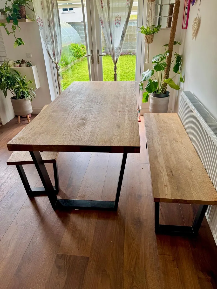 Dining table and benches - Image 1