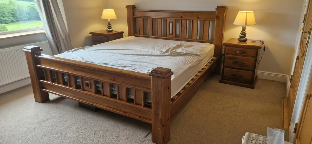 Solid Wood Kingsize Bed Frame - Image 1