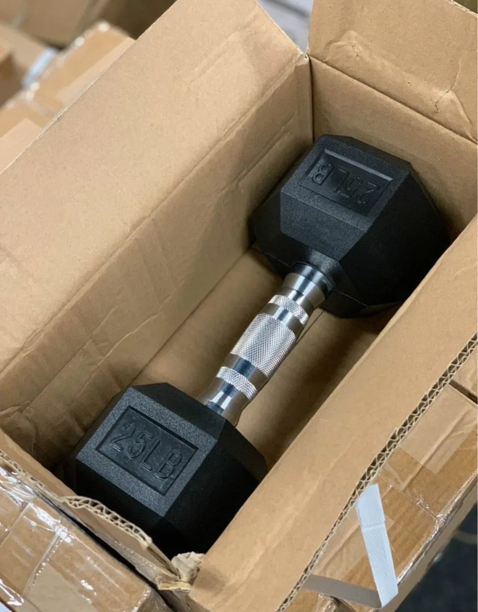 550lb Rubber Hex Dumbbell set (5-50lbs) Brand New - Image 2