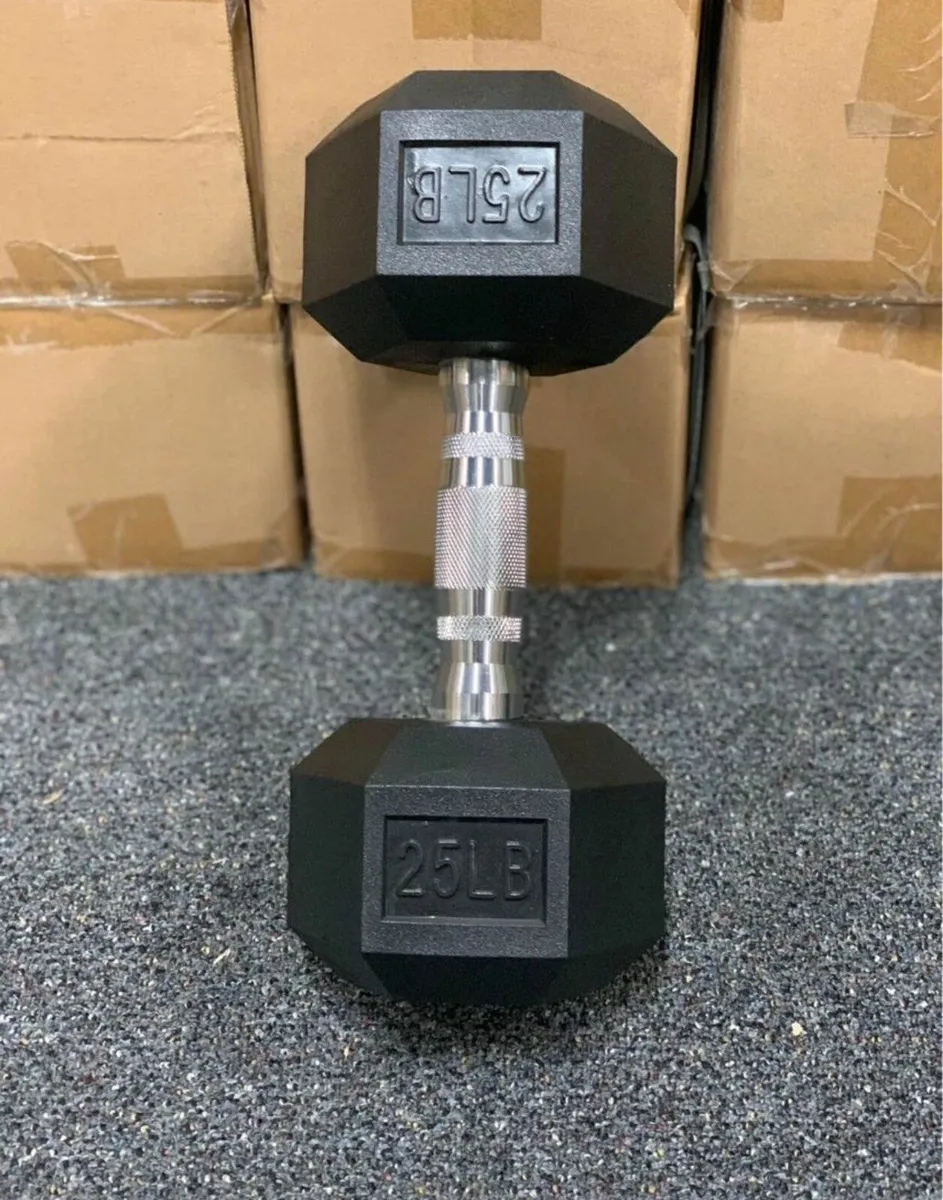 550lb Rubber Hex Dumbbell set (5-50lbs) Brand New - Image 3