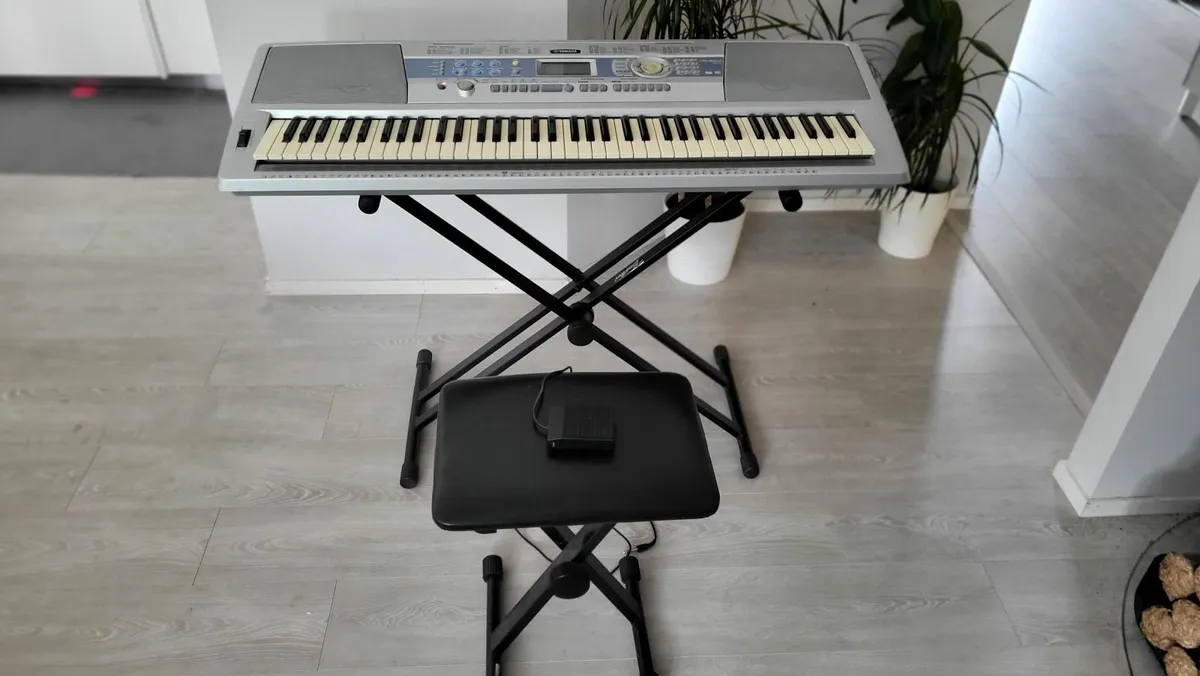 Yamaha Keyboard, Seat, Stand, and Sustain Pedal - Image 2