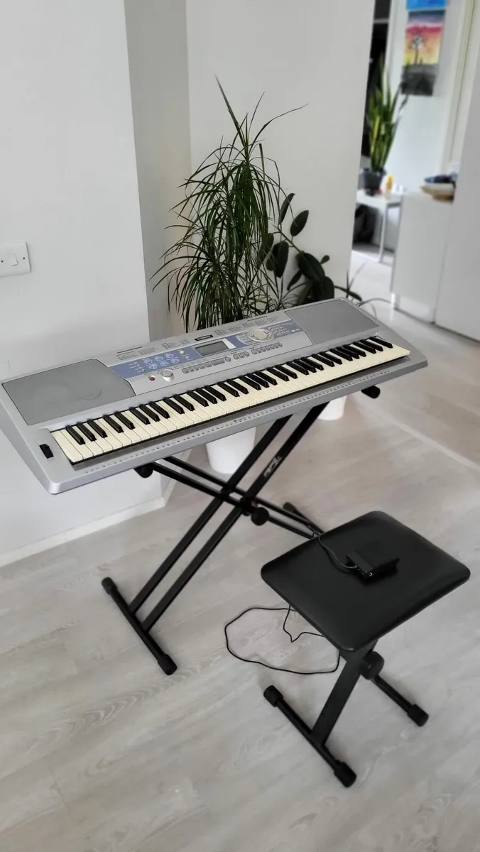 Yamaha Keyboard, Seat, Stand, and Sustain Pedal - Image 1