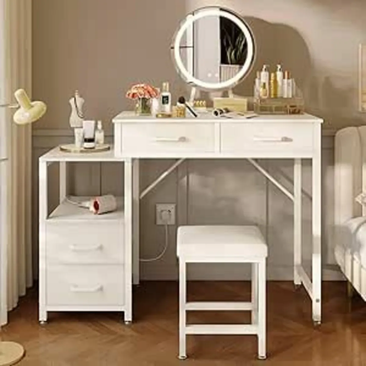 Vanity Desk Adjustable LED Mirror, Dressing Table - Image 2