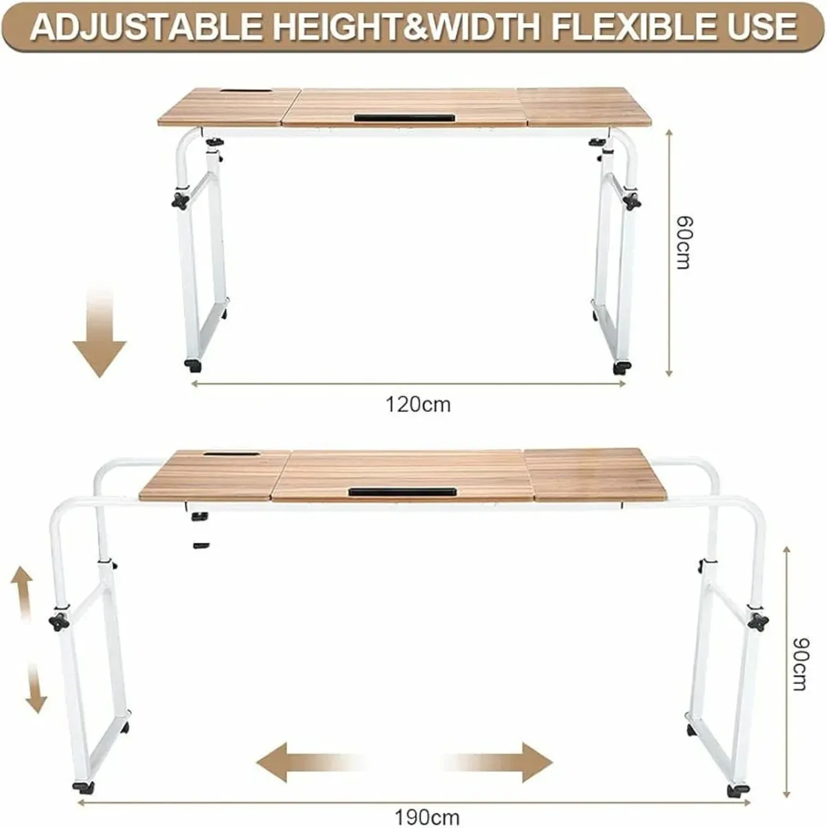 Overbed Table Computer Laptop Table, Bed Table Rol - Image 3