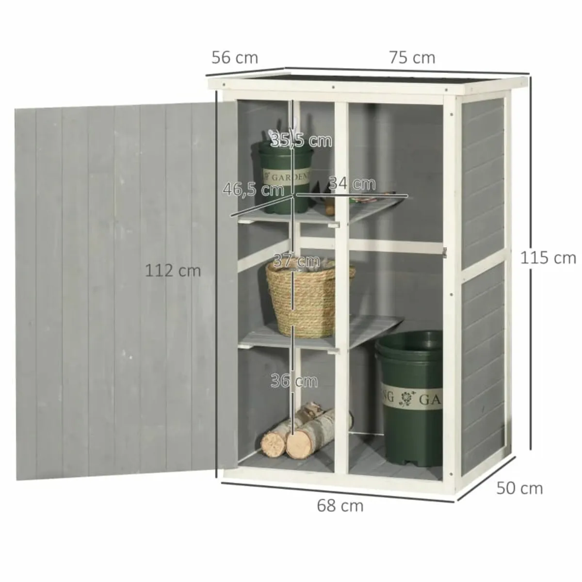 Garden Shed Wooden Garden Storage Shed Fir Wood To - Image 3