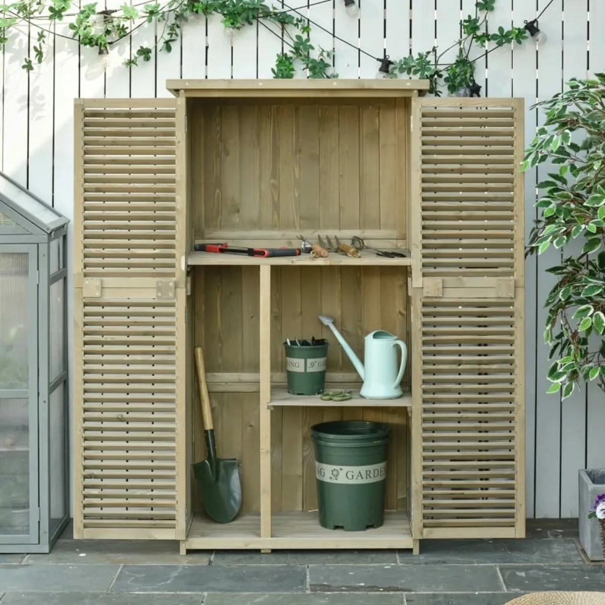 87 x 47 x 160cm Wooden Garden Storage Shed, Sheds - Image 1