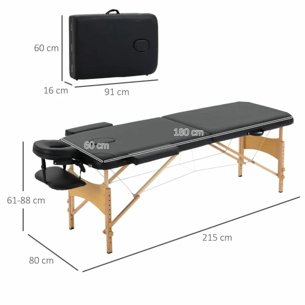Portable Massage Bed, Folding Spa Beauty Massage T - Image 2